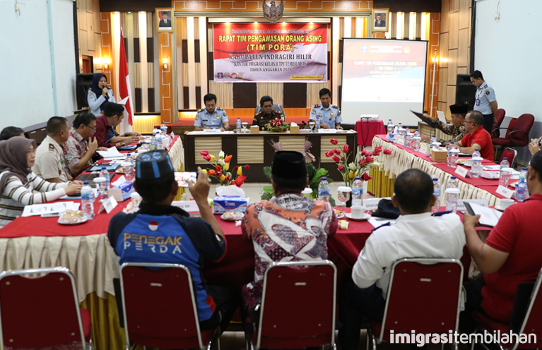 Perkuat Pengawasan Orang Asing, Kantor Imigrasi Tembilahan Gelar Rapat Tim Pora Kab. Inhil